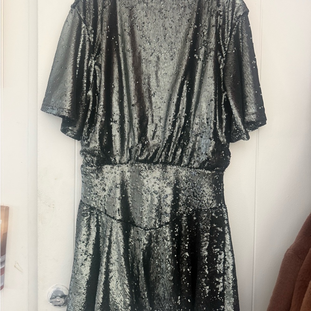 Free People Shimmering Black Sequin Dress Whimsygoth